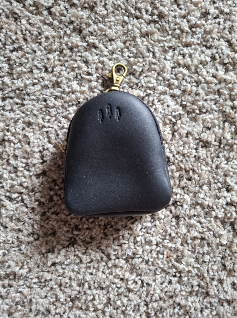 Smooth Black Compact Key Pouch Portland Leather NWT